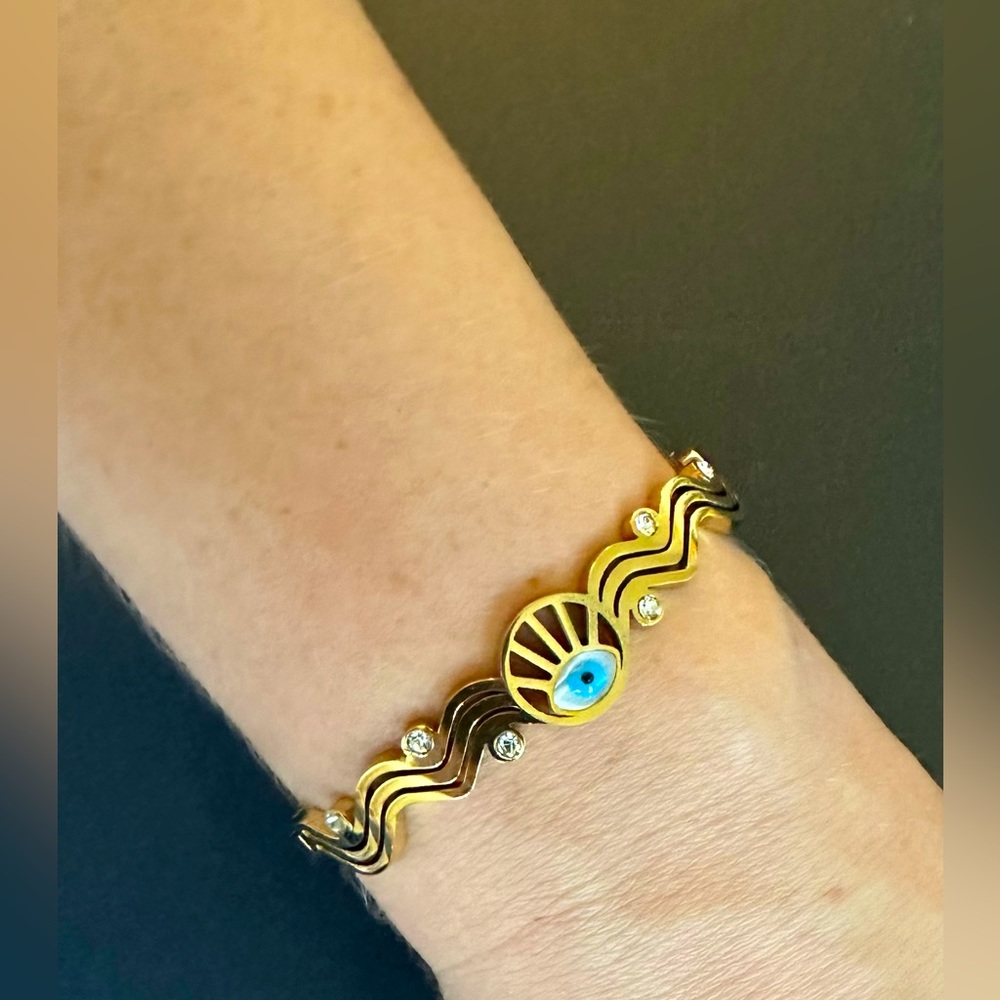 Bracelet Bangle Evil Eye Wave